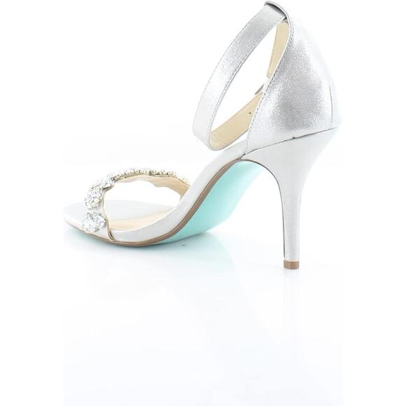 NWT Betsey Women's SB-Erin Heeled Sandal, Silver-Size 10 - Picture 4 of 7